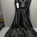 Long Satin Spaghetti Strap Prom Dress, Size 6