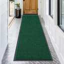 OLANLY Front Door Mat Indoor Outdoor Entrance, Waterproof Heavy Duty Doormat, Fade Resistant, Low Profile, Easy Clean Patio Porch Welcome Floor Mats for Entry, 71x23, Green