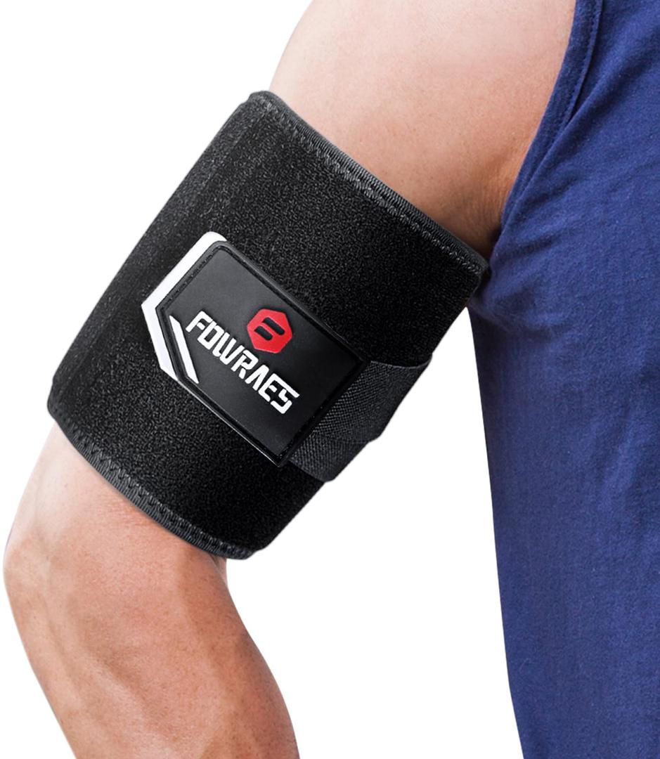 Biceps Tendonitis Support, Triceps Support Strap, Arm Sleeve for Pain Relief, Sports Muscle Strains and Recovery, Arm guard for Men and Women (Black, Large)