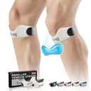 GOUNOD Silicone Patellar Tendon Support Strap 2 Pack,Knee Strap for Knee Pain Relief,Patella Band for Basketball, Jumpers Knee, Tendonitis, Running, Hiking, Soccer, Osgood Schlatter (White)