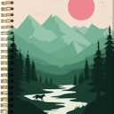 Boho Minimalist Mountain Notebook, Boho Gifts for Women, Nature Journal with Lined Pages, Aesthetic Forest Gift for Writers & Hikers, 5.5x8.3 Inch 270