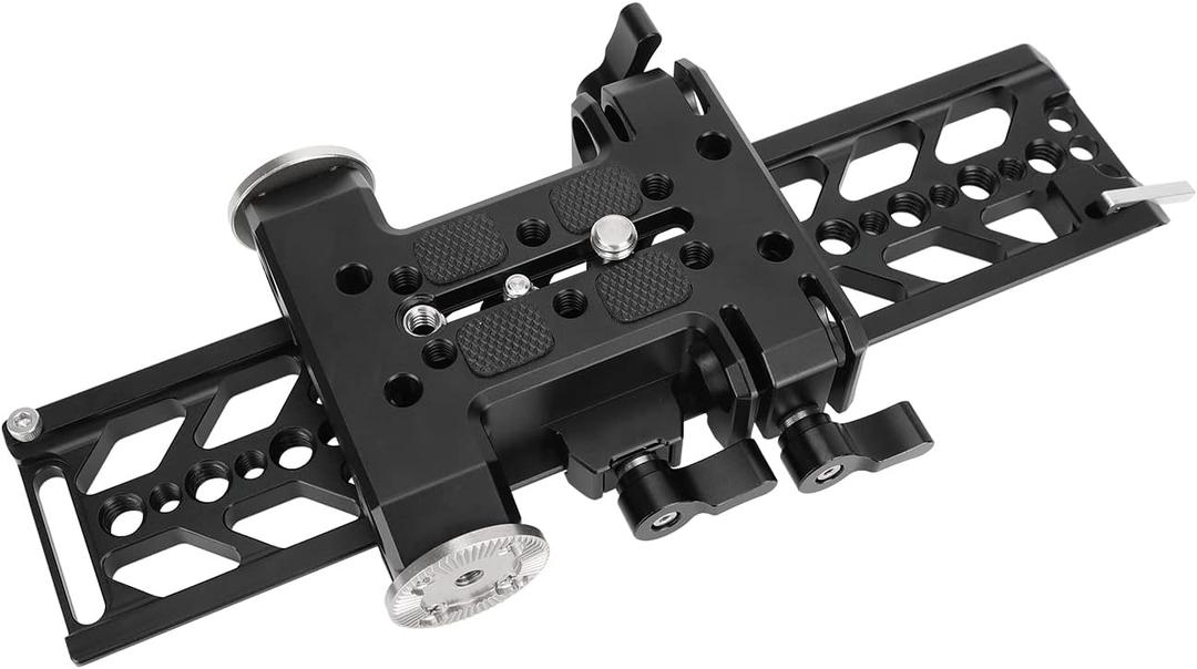 CAMVATE 10" Dovetail Plate with 15mm Double Rod & M6 Rosette Adapter for Video Camcorder Accessory - 3116