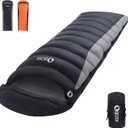 Down Sleeping Bag for Adults 600 Fill Power, Cold Weather Compact Ultralight All Seasons Sleeping Bag for Backpacking, Camping, Hiking (Grey)