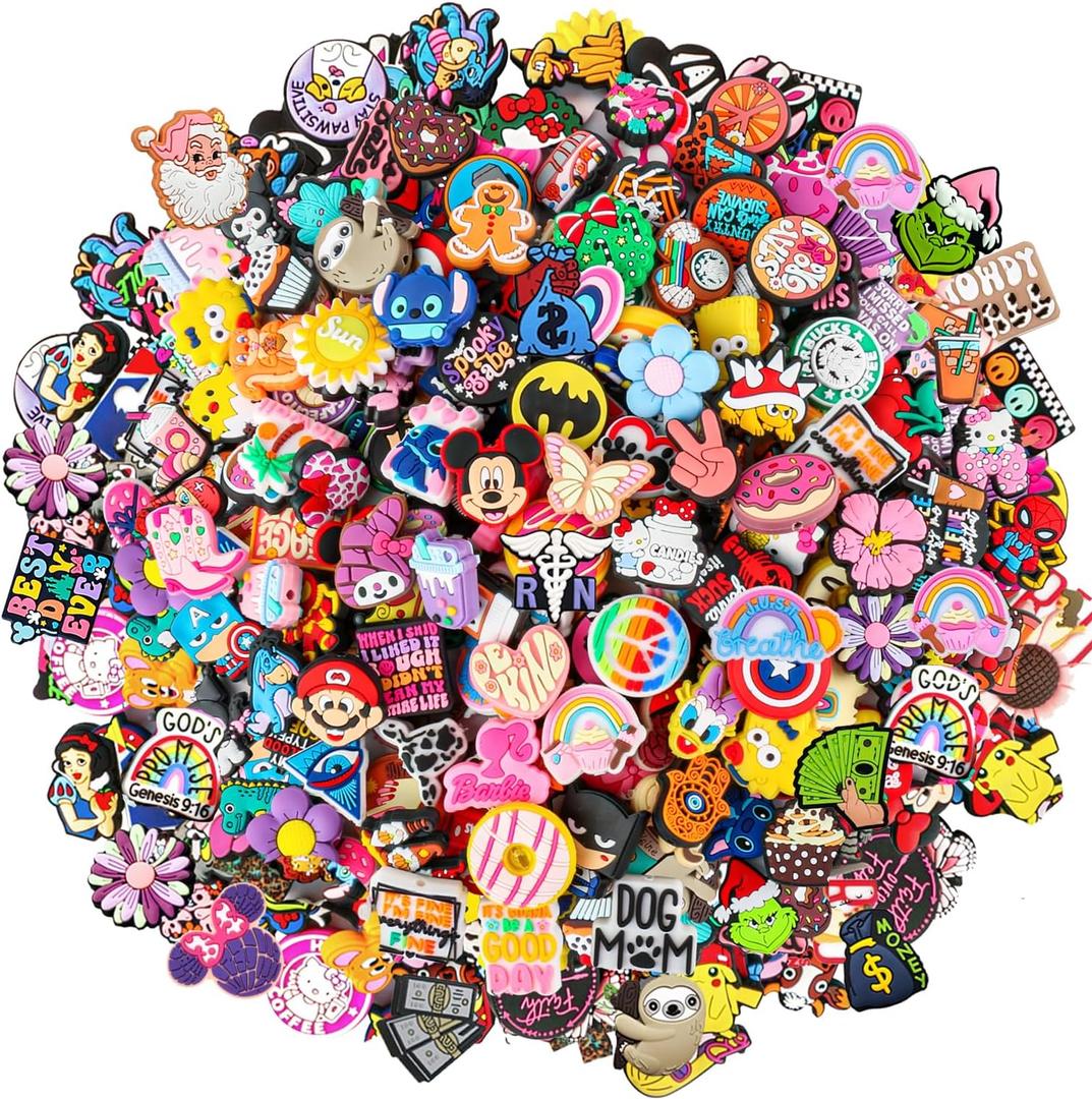 120Pcs Non-Repeat Cartoon Silicone Focal Beads for Pens,Random Cute Characters Focal Beads Bulk for Bead Pens Keychain and Crafting Supplies
