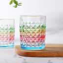 SALADAYS Whiskey Glasses Set of 2, 10oz Colorful Old Fashioned Glasses, Crystal Glassware for Bourbon Scotch Cocktail Rum Vodka Liquor