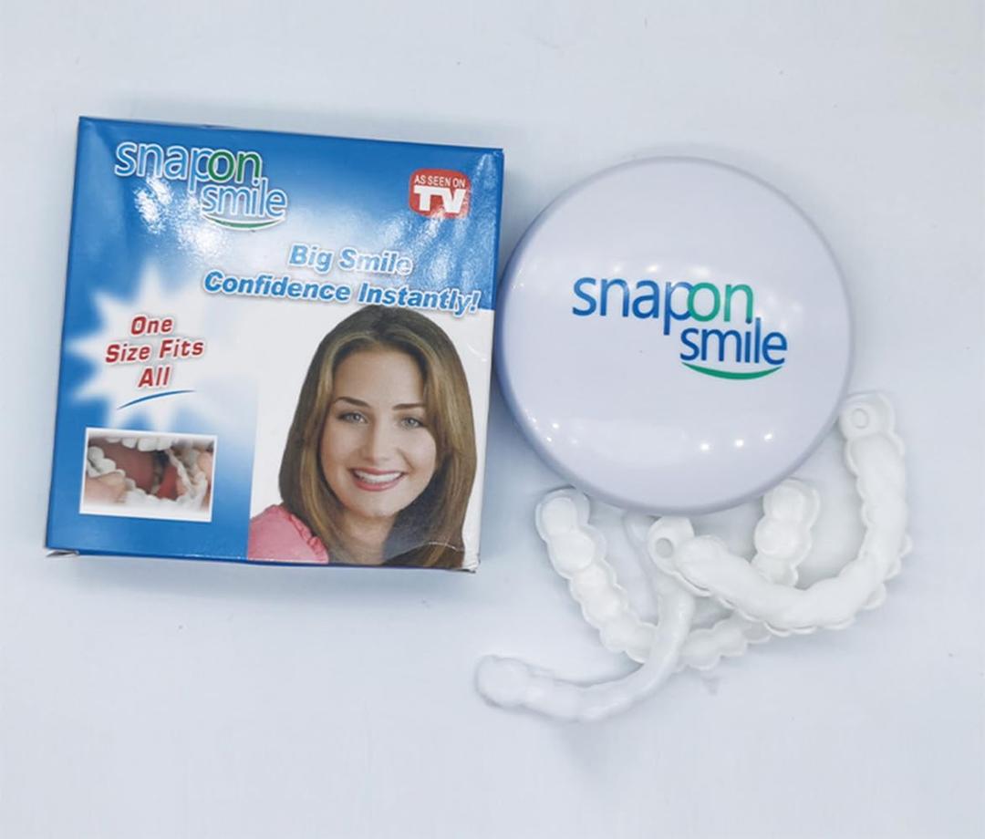Snap On Veneers Teeth for Men and Women - Moldable False Teeth and Dentures Replacement Kit for Missing Teeth, with Teeth Grinding Guard, Best Whitening Strips and Fake Braces for Bad Teeth