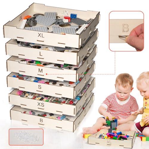 Xzunk 6 Trays Sorter Sifter Box Used for Lego, 6 Different Size Lego Blocks Sorting Boxes Storage Sorter Brick for Lego Blocks, Gift for Lego Lover for Teens and Adults