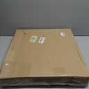 Large Ottoman Tray for Coffee Table,Square Shagreen Leather Decorative Tray with Gold Handles for Living Room Decor (20" x 20" x 3", Ivory)