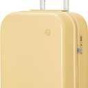 mixi Carry on Luggage, 20'' Suitcase Spinner Wheels Luggage Hardshell Lightweight Rolling Suitcases PC with Cover & TSA Lock for Business Travel, Lark Yellow