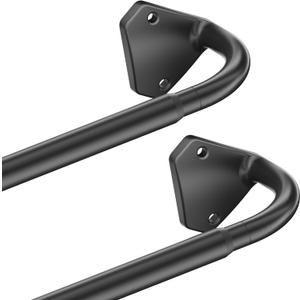 2 Pack Black Curtain Rods for Windows 28 to 48 inch,Adjustable Blackout Drapery Rods for Bedroom,Outdoor,5/8 Inch Diameter Wrap Around Curtain Rod,No Rust