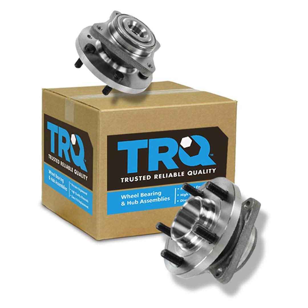 TRQ Front Left and Right Wheel Bearing and Hub Assembly Set 2 Piece Compatible with 2004-2009 Toyota Prius