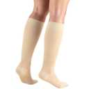 Truform 20-30 mmHg Medical Compression Stockings, Smooth Stretch Microfiber, Knee High, Closed Toe, Beige, Large (Large (1 Pair))