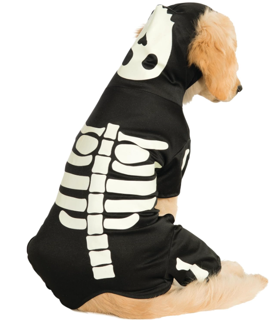 Rubies Glow in The Dark Skeleton Pet Costume for Dogs or Cats, Large