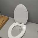 Mayfair Cassel Slow Close Toilet Seat, Easy Clean, Non Slip Premium Wood Seat, Easy Install, Made in USA, Elongated, White