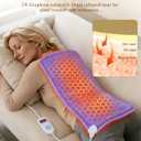Far-Infrared Heating Pad for Back: 2-3 Inches Penetrates Muscles Deeply for Stiffness Chronic Pain - 3S Fast Heating Extra Hot to 160 for Women from Desk Job - 4H Auto Off Graphene
