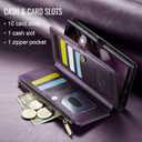 Defencase Compatible with Samsung Galaxy S23 Ultra Case Wallet with RFID Blocking Card Holder for Women Men, PU Leather Magnetic Snap Flip Zipper Strap Phone Case Fit for Galaxy S23 Ultra 5G, Purple