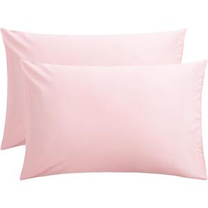 FLXXIE Pillow Cases Queen, Soft Microfiber Pillow Covers with Envelope Closure, Wrinkle Resistant Pillowcases, 2 Piece Set, 20x30, Blush Pink