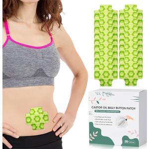 Organic Castor Oil Pack Wrap,Self-Adhesive, Flexible Highly Absorbent Wrap Packs for Better Absorb Castor Oil Belly Button, Organic Cotton, No Wash, Easy to Use