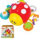 KiddoLab Ladybug Crawling Toy with Fun Sounds, Sliding Rings, Spinning Ball, and Colorful Beads - Develops Cognitive and Motor Skills for 6 Months Plus Babies