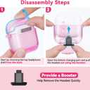 Clear Case for AirPods 4 Case Cover with Safety Lock,Soft TPU Cover with Phone Stand & Cleaning Kit,Cute Bling Keychain for Women Girls-Clear Pink