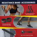 WHATAFIT Resistance Bands, Exercise Bands, Workout Bands with Handles, Door Anchor and Ankle Straps, 5 Resistance Levels Fitness Bands for Strength Training, Physical Therapy, and Home Gym Equipment