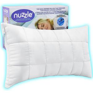 Nuzzle Adjustable Firm Pillow, Luxury King Size Bed Pillow Hotel Collection - Best Adjust Height Soft Cooling Pillow for Back, Stomach or Side Sleepers (White)