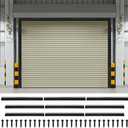 10 x 12 ft Garage Door Seal Kit, 3" Thickened Nylon Bristles with Aluminum Track, Heavy Duty Weather Roll Up Door Seal, for Commercial, Barn, Warehouse, Corrugated Doors, 3 Top & 6 Side Brushes