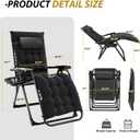 Simple Deluxe Zero Gravity Chair, Premium Outdoor Lawn Folding Lounge Recliner with Removable Pad & Headrest & Side Cup Holder Tray for Indoor and Outdoor, Black