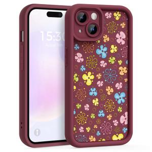 FUXICASE Case for iPhone 15, Silicone Shockproof Cover Women