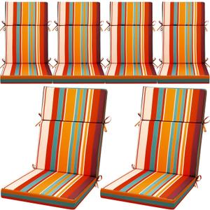 6 Pack Outdoor High Back Chair Cushion, 44 x 20 inches Patio Chair Cushions Waterproof Rocking Cushions Indoor Furniture Seat Pad, Weather Resistant (Boho) 6 Pack Outdoor High Back Chair Cushion, 44 x 20 inches Patio Chair Cushions Waterproof Rocking Cushions Indoor Furniture Seat Pad, Weather Resistant (Boho)