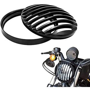 Alpha Rider Black Aluminum Headlight Grill Cover 5 3/4 Inch for Sportster Roadster XL1200R XL883 883 Custom XL883C/XL1200C Low XL883L/XL1200L Iron 883 XL883N