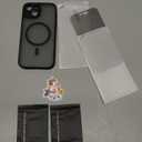 Symcele Designed for iPhone 15 Case, Compatible with MagSafe, with Privacy Screen Protectors X2, [Camera Protection] [15FT Military Drop Protection] Shockproof Phone Case, 6.1", Black