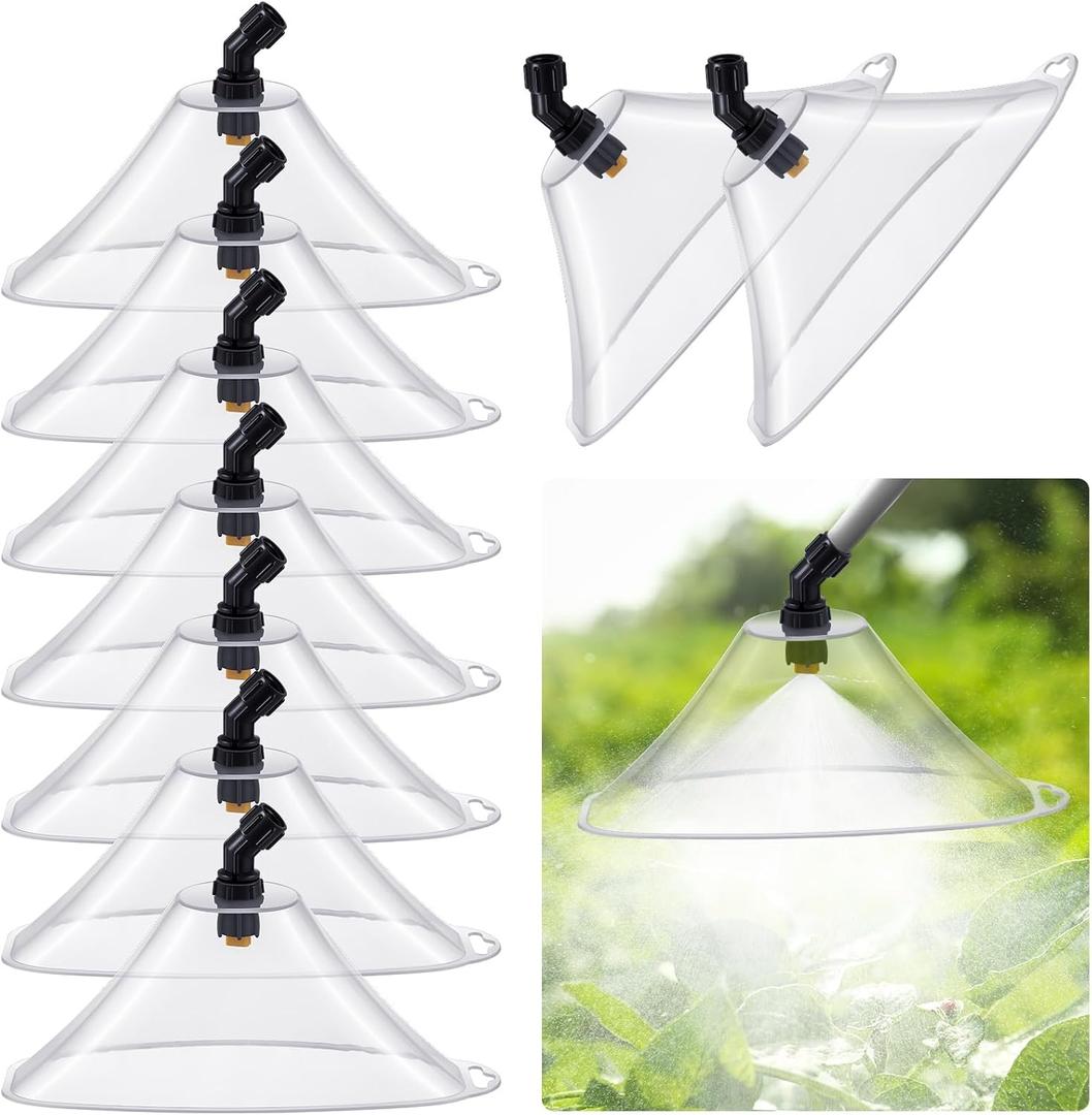 Rossesay 10 Pcs Drift Guard with Flat Sprayer Nozzle Spray Shield for Most Backpack Sprayer Prevents Fine Droplets from Drifting, Suitable for Farm Garden Lawn Use (14.76 x 5.31 x 5.51 Inch)