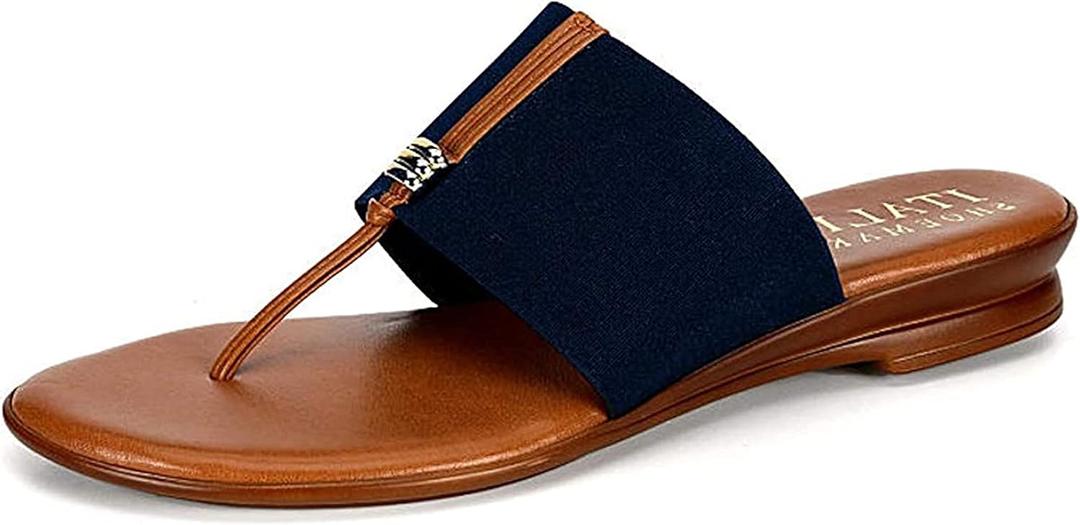 ITALIAN Shoemakers Women's Afia Sandal (5, Navy)