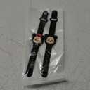2 Pack AirTag Holder for Kids, Waterproof Airtag Bracelet for Kids with Cute Cartoon Design, Full Coverage Anti-Lost Silicone Airtag Wristband for Children, Healthy Material (Black)