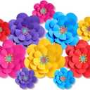 10 Set Mexican Paper Flowers Decorations for Wall DIY Fiesta Bulletin Board 3D Handcrafted Paper Flowers Backdrop Decoration for Mexican and Holiday Party (Classic)
