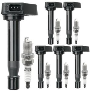 UF242 Ignition Coil Pack 30520-P8E-A01 and Iridium Spark Plugs 4503 Set of 2 Fit For Honda Accord 2000-2007 Odyssey 1999-2007 2008-2010 EX LX Pilot 2003-2008 Ridgeline 2006-2008 Acura MDX TL V6