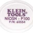 Klein Tools 60554 Respirator Mask Replacement Filter, Low-Profile, for P100 Half-Mask Respirators (Cat. Nos. 60552 and 60553), 2-Pack