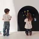 Arch Magnetic Wall Decal for Kids, 40 x 32" Upgraded Self-Adhesive Magnetic Chalkboard for Wall, Magnet Wall Drawing Learning for Playroom, School, Home (Black)