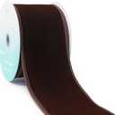 Brown Velvet Ribbon 2.5 Inch x 10 Yards for Christmas Home Decor Tree Topper Bow Gift Wrapping DIY Crafts Wreath Garland