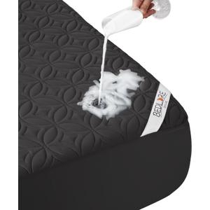 BEDLORE Waterproof Mattress Protector, Queen Size Mattress Pad Noiseless with Deep Pocket 6"-18" Depth, Soft Breathable Dirt-Proof Bed Mattress Cover Washable for Home, Bedroom, Hotel (Black)