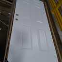 JUBEST 36"x80" Raised 6-Panel Textured White Primed Hollow Core Interior Molded Door Slab, NOT Pre-drilled and NOT Included Hardware, Paintable Interior Door for Pantry, Laundry, Office
