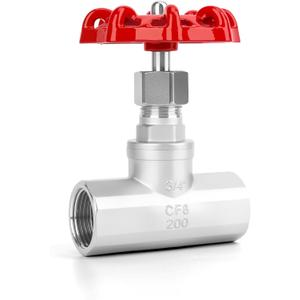 3/4" NPT Stainless Steel B-Type Globe Valve, Accurately Adjust Flow Rate Heavy Duty Threaded Manual Rotary Sluice Shut-off Valve for Water, Oil, Gas, Industrial Piping, and HVAC Systems (3/4", DN20)