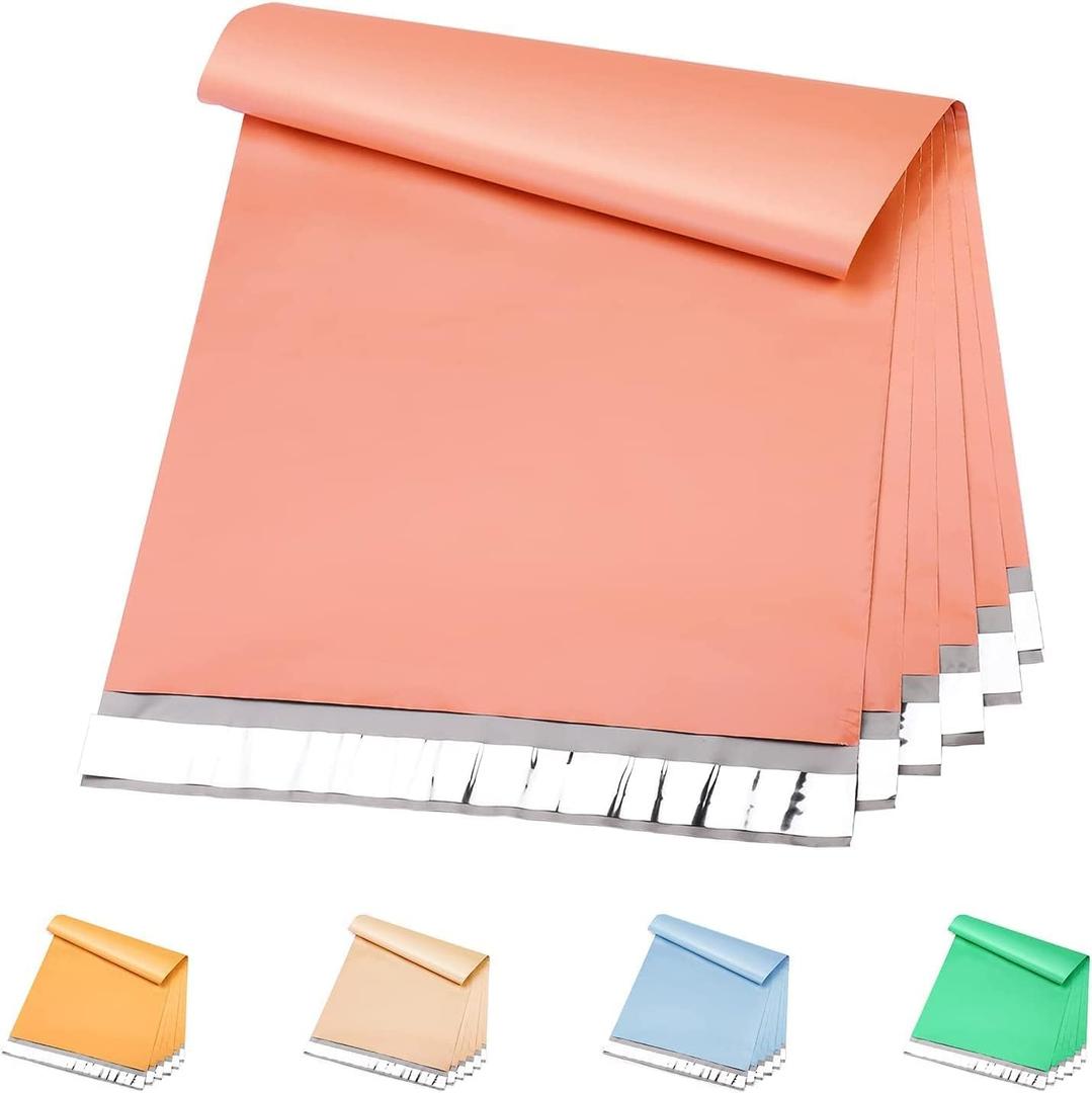 Metronic Poly Mailers 10x13 300 Pcs, Strong Adhensive Shipping Bags for Clothing, Medium Mailing Bags for Small Business, Shipping Envelopes, Tear-resistant Packing Bags in Peach Pink