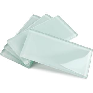 Glass Subway Tile 3 x 6 Inch Pale Green for Kitchen Backsplash Bathroom Wall Pack of 32 Sheets