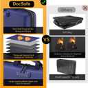 DocSafe Fireproof File Organizer with Lock, Hard-Shell Case Fireproof Document Box with 13 Pocket Accordion File Folder, Portable Home Office Travel Safe Storage for Important Documents Laptop Blue