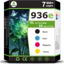 936e 936XL Ink Cartridges combo Compatible for HP936e for HP 936 XL Printer ink 936e ink Cartridges Work with Officejet Pro 9110b 9120 9122e 9125e 9128e 9130b 9135e 9730e Printer black C/M/Y(4 Pack)