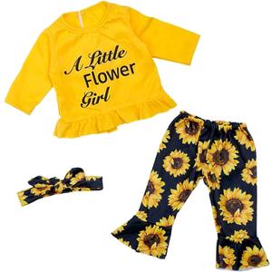 BABESIDE 3 Pcs Reborn Baby Doll Clothes Set for 17-22 Inch Babydolls, Sunflower Baby Dolls Clothes with Headband for Realistic Baby Doll Accessories