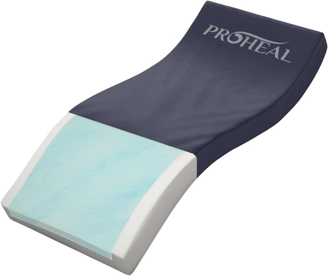 Memory Foam Hospital Bed Mattress - Gel Infused Pressure Redistribution - Ultra Breathable Treatment - Sloped Heel Hospital Bed Mattresses - Fluid Resistant Nylon Cover - 42" x 80" x 6"