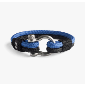 Mens Rope Bracelet - Stainless Steel Silver Shackle, Extremely Durable and Scratch Resistant Waterproof Paracord, Handmade, Nautical Wristband for Men